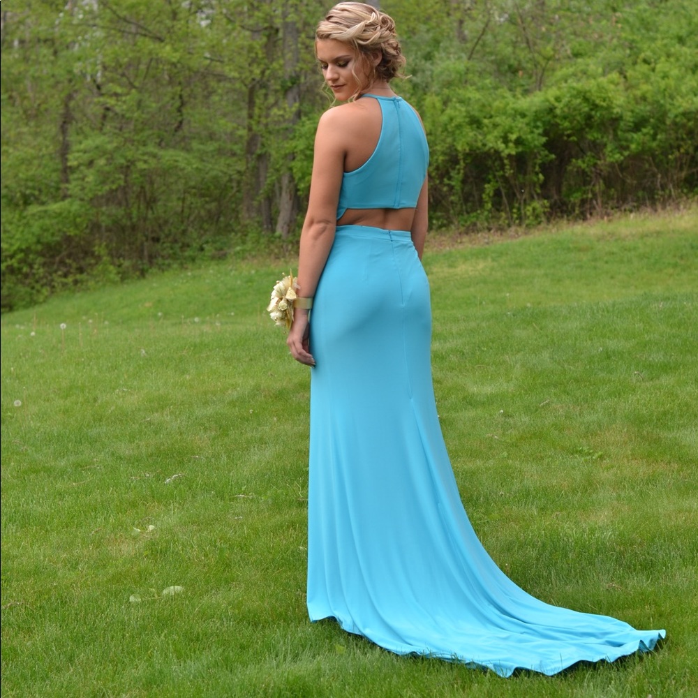 Aqua Blue Prom Dress